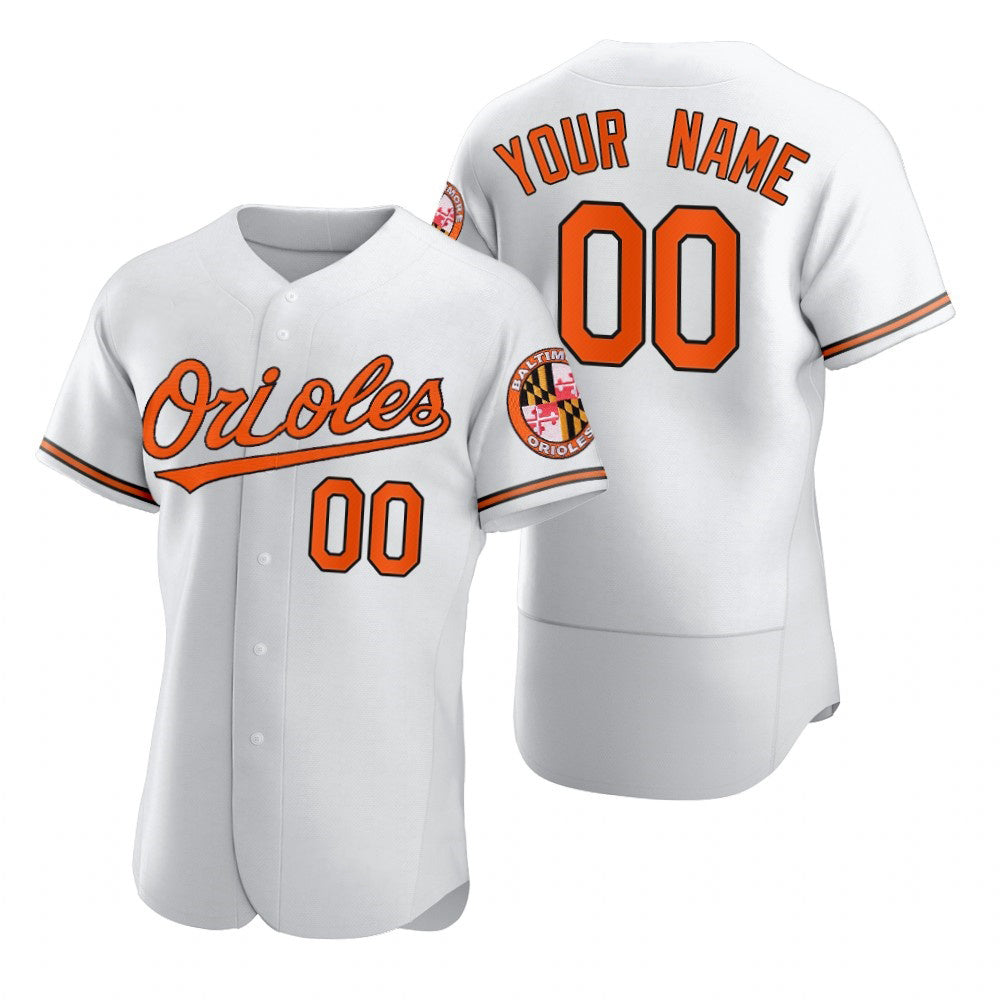 Custom Baltimore Orioles White Jereymy 2020 Stitched Flex Base Jersey