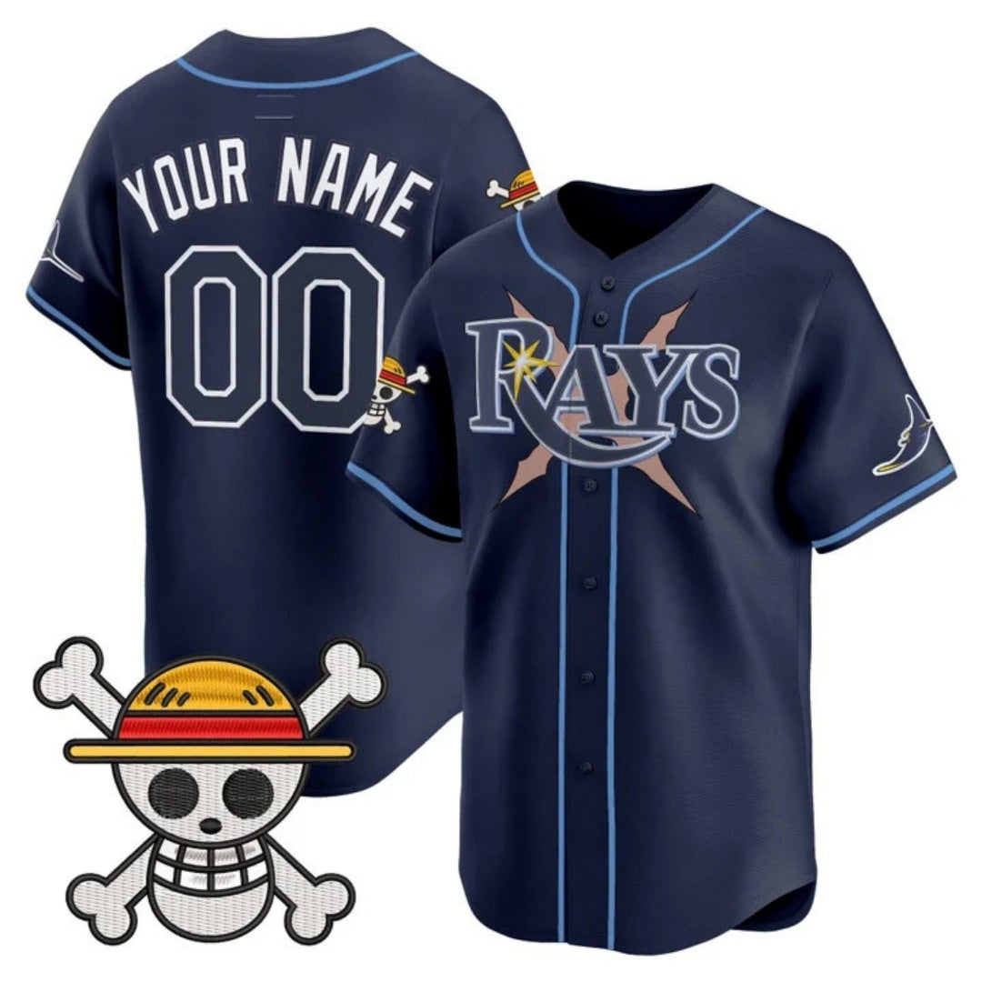 Custom Tampa Bay Rays x One Piece Navy Jereymy Vapor Premier Limited Jersey - Stitched
