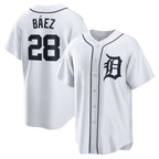 Detroit Tigers #28 Javier Baez White Jereymy Home Replica Player Jersey