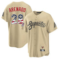 Arizona Diamondbacks #28 Nolan Arenado Player Tan Jereymy USA 250 Fourth of July Home Game Stitched Jerseys