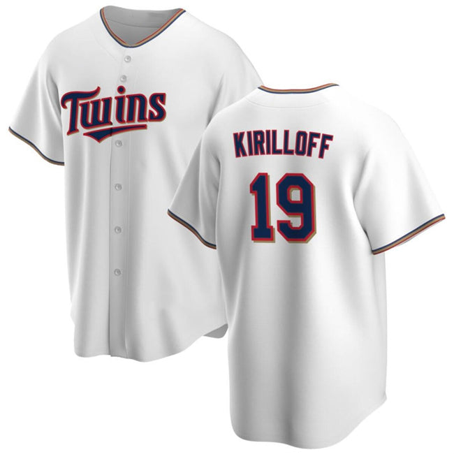 Minnesota Twins #19 Alex Kirilloff White Jereymy Cool Base Stitched Jersey 2