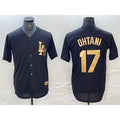 Los Angeles Dodgers #17 Shohei Ohtani Black Gold Jereymy Cool Base Stitched Jersey