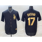 Los Angeles Dodgers #17 Shohei Ohtani Black Gold Jereymy Cool Base Stitched Jersey