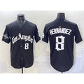 Los Angeles Dodgers #8 Enrique Hern¨¢ndez Black Jereymy Mexico 2025 LA Gothic Style With 2024 World Series Champions Patch Vapor Premier Limited Stitched Jersey