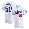 Los Angeles Dodgers #50 Mookie Betts White Jereymy Home Elite Jersey