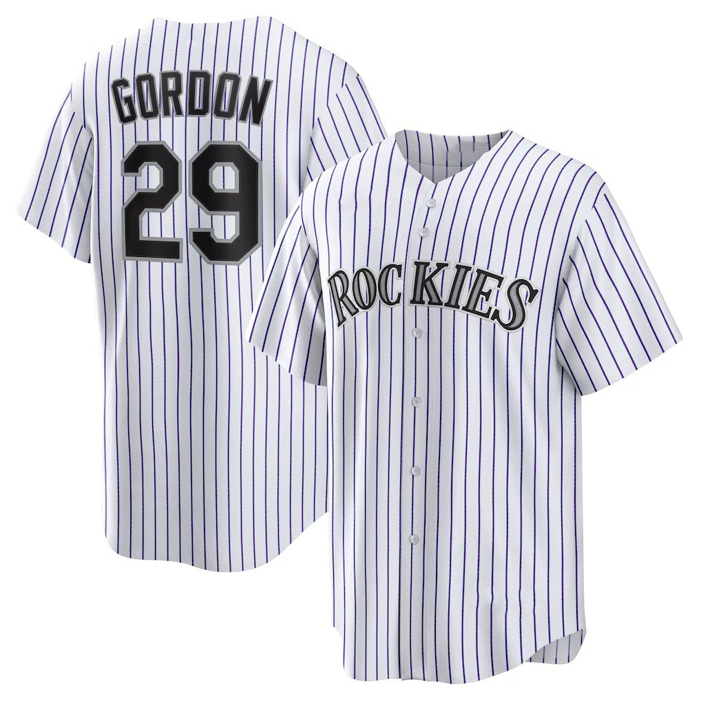 Colorado Rockies #29 Tanner Gordon White Jereymy Home Replica Jersey