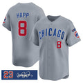 Chicago Cubs #8 lan Happ Gray Jereymy 'Ryne Sandberg Tribute' Vapor Limited V3 Stitched Jersey
