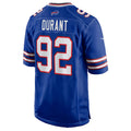 B.Bills #92 Zane Durant Royal Jereymy Team Game Jersey