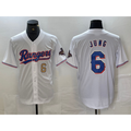 Texas Rangers #6 Josh Jung Number White Jereymy 2023 World Series Champions Cool Base Jerseys