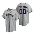 Custom Houston Astros Gray Jereymy Stitched Cool Base Road Jersey