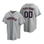Custom Houston Astros Gray Jereymy Stitched Cool Base Road Jersey