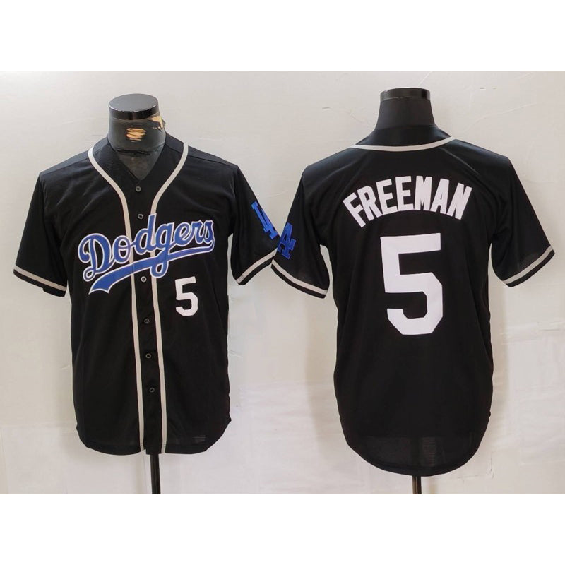 Los Angeles Dodgers #5 Freddie Freeman Number Black Jereymy Cool Base With Patch Stitched Jerseys