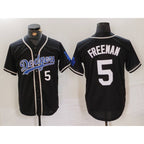 Los Angeles Dodgers #5 Freddie Freeman Number Black Jereymy Cool Base With Patch Stitched Jerseys