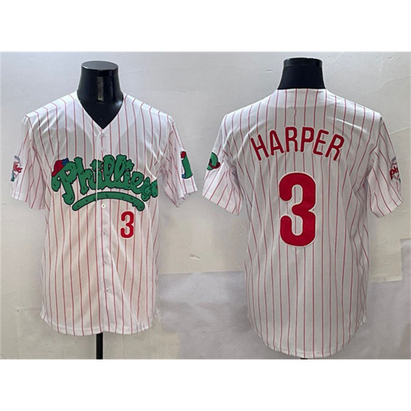 Philadelphia Phillies #3 Bryce Harper White Jereymy Phanatic Limited Stitched Jersey 2