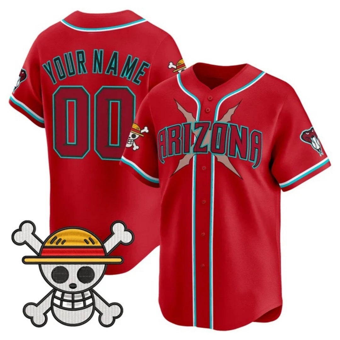 Custom Arizona Diamondbacks x One Piece Red Jereymy Vapor Premier Limited Jersey - Stitched