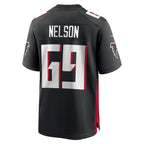 A.Falcons #69 Jack Nelson Black Jereymy Team Game Jersey