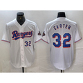 Texas Rangers #32 Evan Carter Number White Jereymy 2023 World Series Champions Cool Base Jerseys
