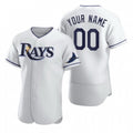 Custom Tampa Bay Rays White Jereymy 2020 Stitched Flex Base Jersey