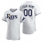 Custom Tampa Bay Rays White Jereymy 2020 Stitched Flex Base Jersey