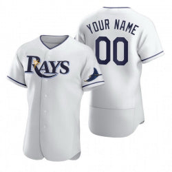 Custom Tampa Bay Rays White Jereymy 2020 Stitched Flex Base Jersey