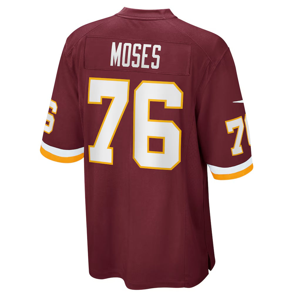 W.Football Team #76 Morgan Moses Burgundy Jereymy Game Player Jersey