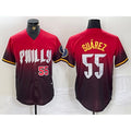 Philadelphia Phillies #55 Ranger Suarez Red Jereymy 2024 City Player Number Cool Base Jerseys