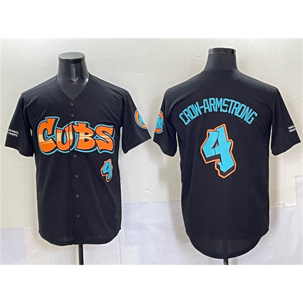 Chicago Cubs #4 Pete Crow-Armstrong Black Jereymy 'Graffiti North Side Edition' Vapor Premier Limited Stitched Jersey