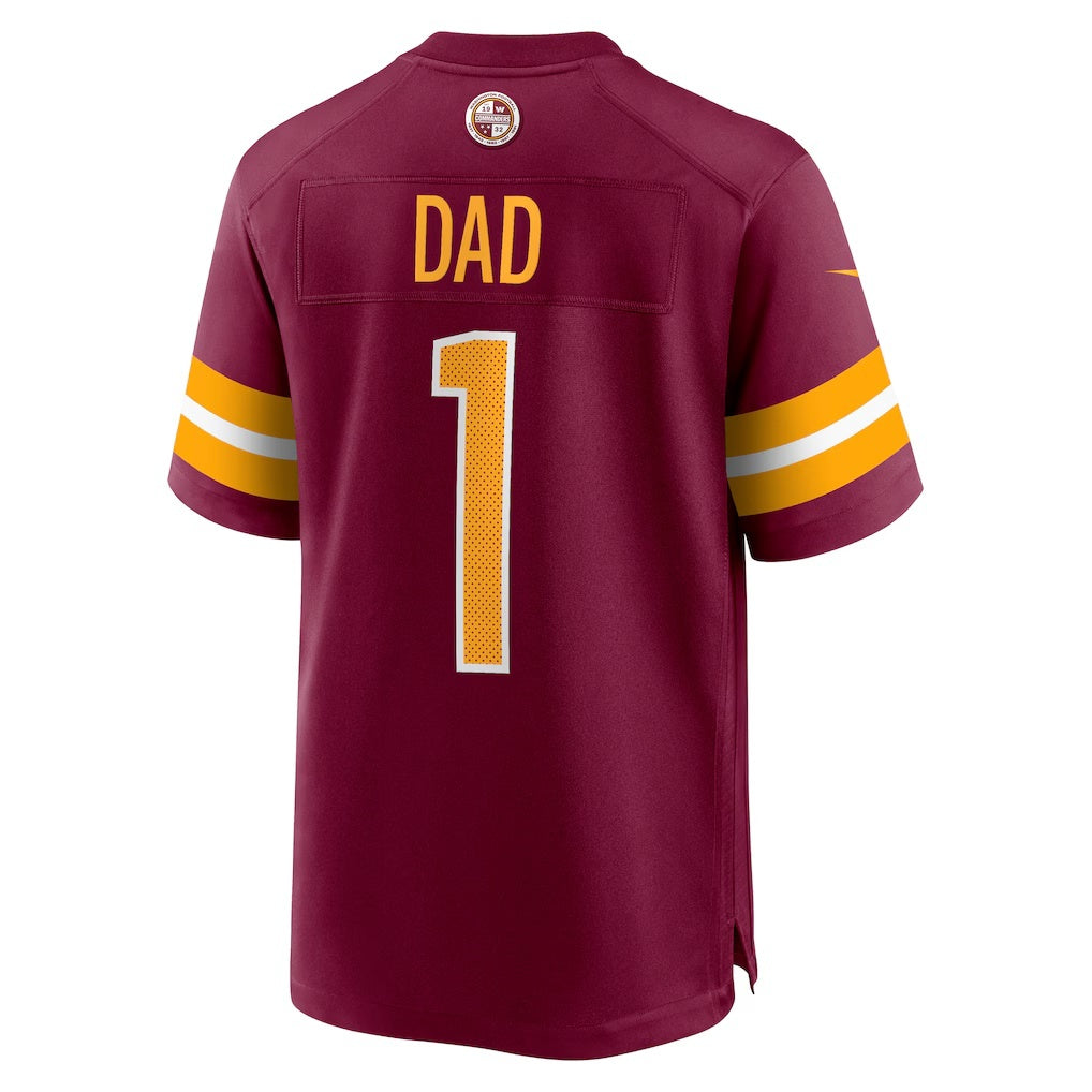 W.Commanders Number #1 Dad Burgundy Jereymy Game Jersey
