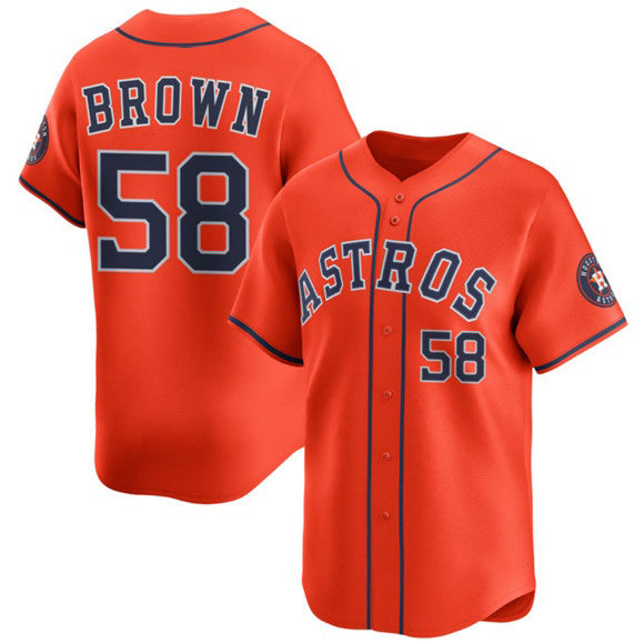 Houston Astros #58 Hunter Brown Orange Jereymy 2025 Alternate Limited Stitched Jersey
