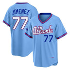 Atlanta Braves #77 Joe Jimenez Player Powder Blue Jereymy 2026 City Connect T-shirt Home Game Stitched Jerseys