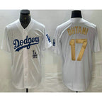 Los Angeles Dodgers #17 Shohei Ohtani White Gold Jereymy Stitched Cool Base Jersey 2