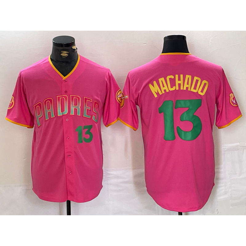 San Diego Padres #13 Manny Machado Pink Jereymy Cool Base Stitched Jerseys