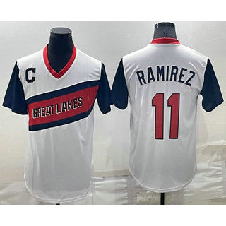 Cleveland Indians #11 Jose Ramirez White Jereymy 2021 Little League Classic Stitched Jersey