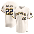 Milwaukee Brewers #22 Christian Yelich Cream Jereymy Home Limited Player Jersey