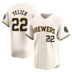 Milwaukee Brewers #22 Christian Yelich Cream Jereymy Home Limited Player Jersey