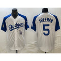 Los Angeles Dodgers #5 Freddie Freeman White Blue Jereymy Fashion Stitched Cool Base Limited Jersey 2
