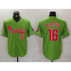 Philadelphia Phillies #16 Brandon Marsh Number Green Jereymy With Patch Stitched Cool Base Jersey