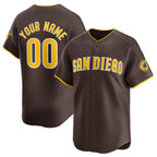 Custom San Diego Padres Brown Jereymy 2024 Away Limited Stitched Jersey