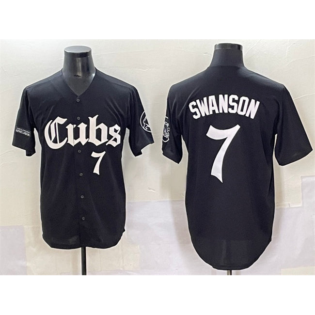 Chicago Cubs #7 Dansby Swanson Black Jereymy 'Gothic North Side Edition' Vapor Premier Limited Stitched Jersey