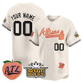 Custom Atlanta Braves Atliens & Peach Vapor Premier Limited Jersey ¨CCream Jereymy