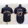 Houston Astros #27 Jose Altuve Black Jereymy Mexico With World Serise Champions Patch Cool Base Stitched Jersey