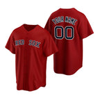 Custom Boston Red Sox Red Jereymy Stitched Cool Base Jersey