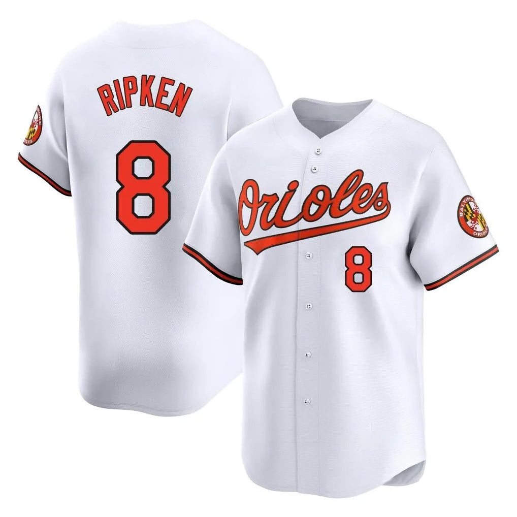 Baltimore Orioles #8 Cal Ripken Player White Jereymy Limited Home Game Stitched Jerseys