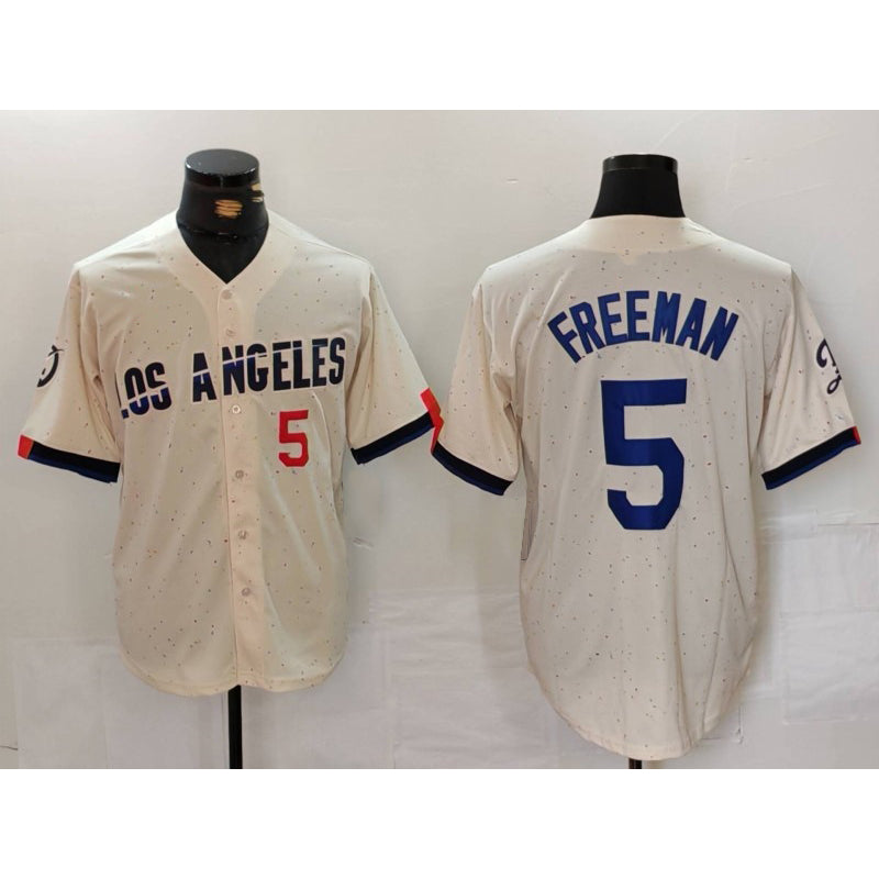 Los Angeles Dodgers #5 Freddie Freeman Number Cream Jereymy 2024 City Connect Limited Stitched Jersey 2