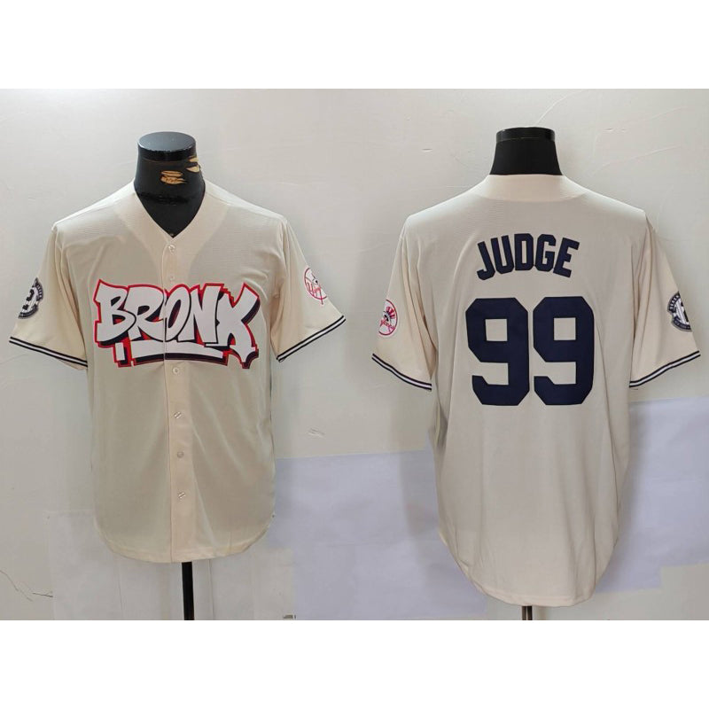 New York Yankees #99 Aaron Judge Cream Jereymy Limited Stitched Jersey 2