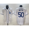 Los Angeles Dodgers #50 Mookie Betts White Jereymy Cool Base Stitched Jersey