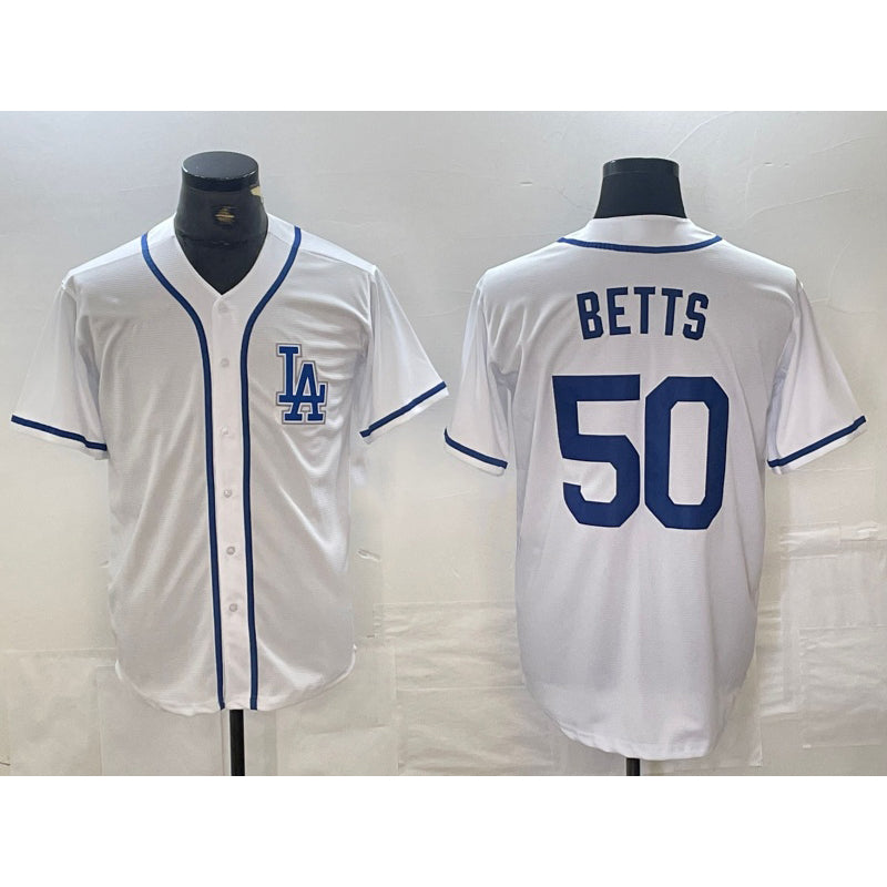 Los Angeles Dodgers #50 Mookie Betts White Jereymy Cool Base Stitched Jersey