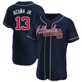 Atlanta Braves #13 Ronald Acuna Jr Player Navy Jereymy Limited Elite Home Game Stitched Jerseys