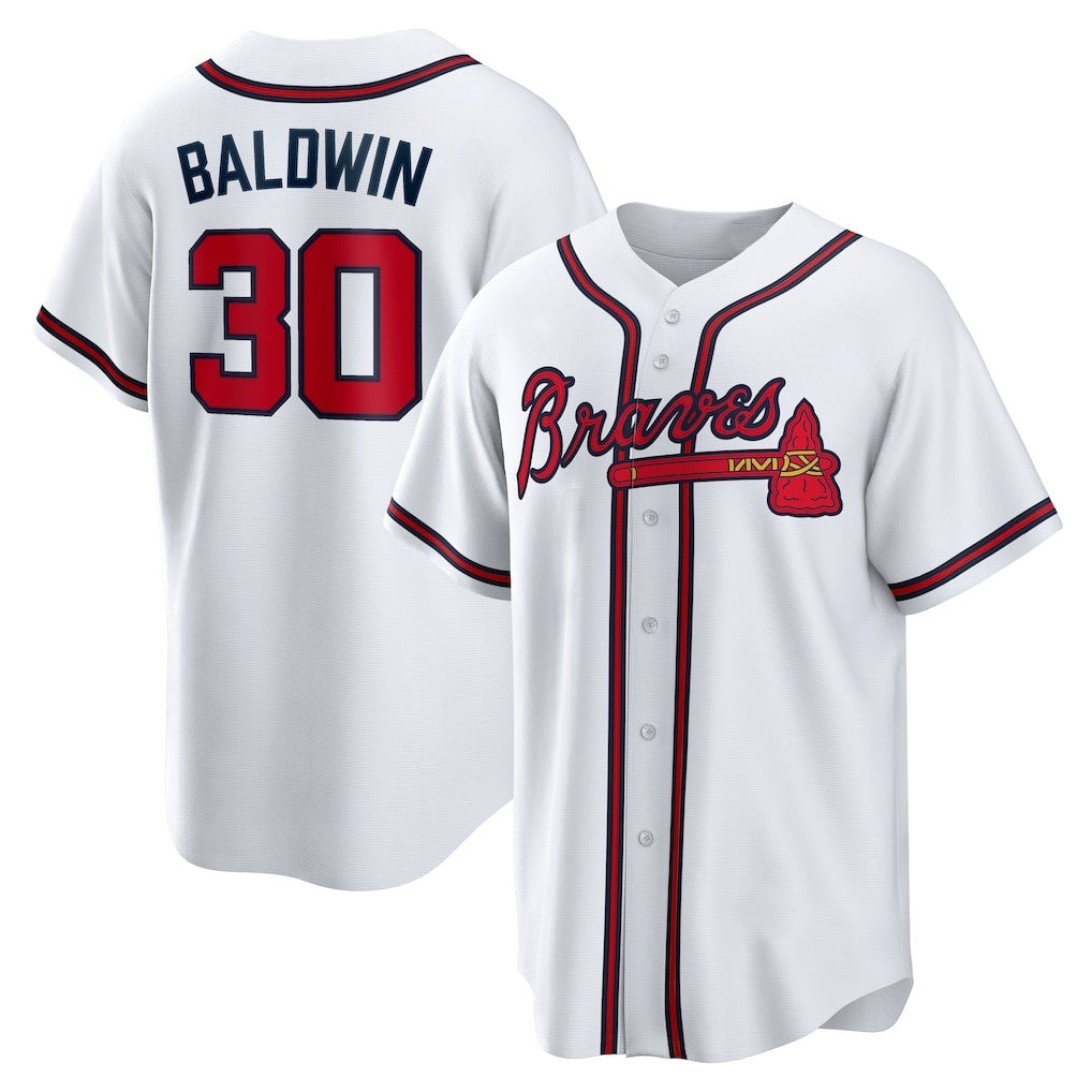 Atlanta Braves #30 Drake Baldwin White Jereymy Home Replica Jersey