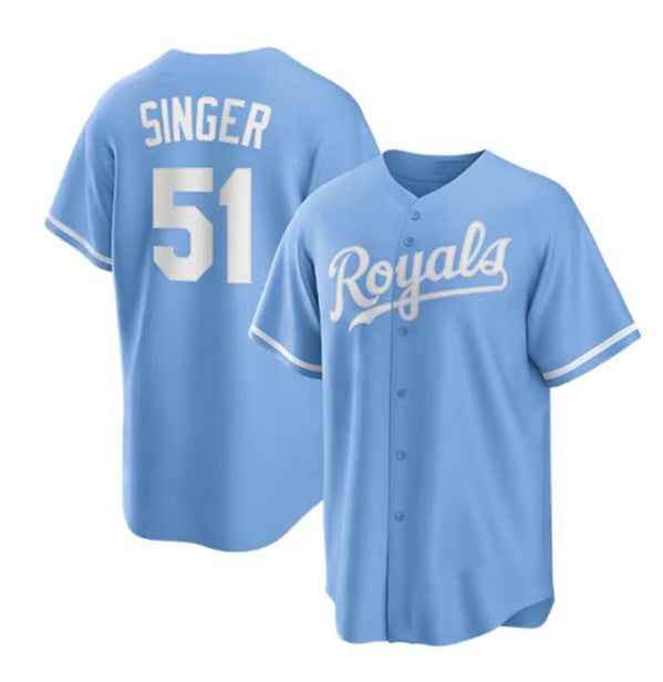 Kansas City Royals #51 Brady Singer Light Blue Jereymy Stitched Jersey